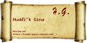 Hudák Gina névjegykártya